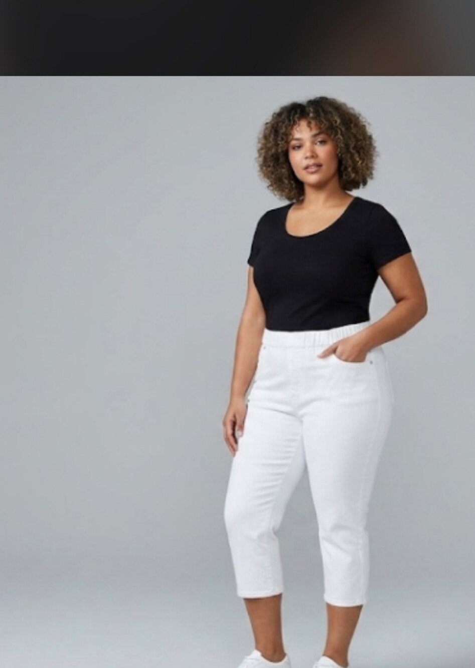 Denim & Co Woman's White Capri Jesns - 3X